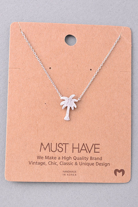 Under The Palm Rhodium Plated Necklace
