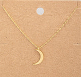 Under The Crescent Moon Dainty Gold Necklace (18K Dipped)