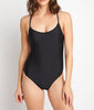 Chic Black One Piece Swimsuit With Cross Back Detailing