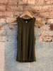 Mia Essential Two Layer Semi Crop Tank Top In Olive