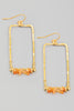 Stargazing Gold Handmade Rectangle Drop Earrings In Orange