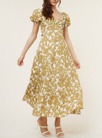 Darla Sleeveless Linen Dress In Moss