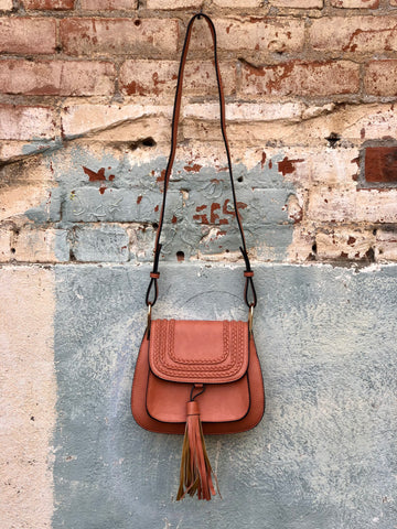 Carmelita Small side satchel in Brick