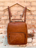 Cascade Vegan Leather Backpack in Brown