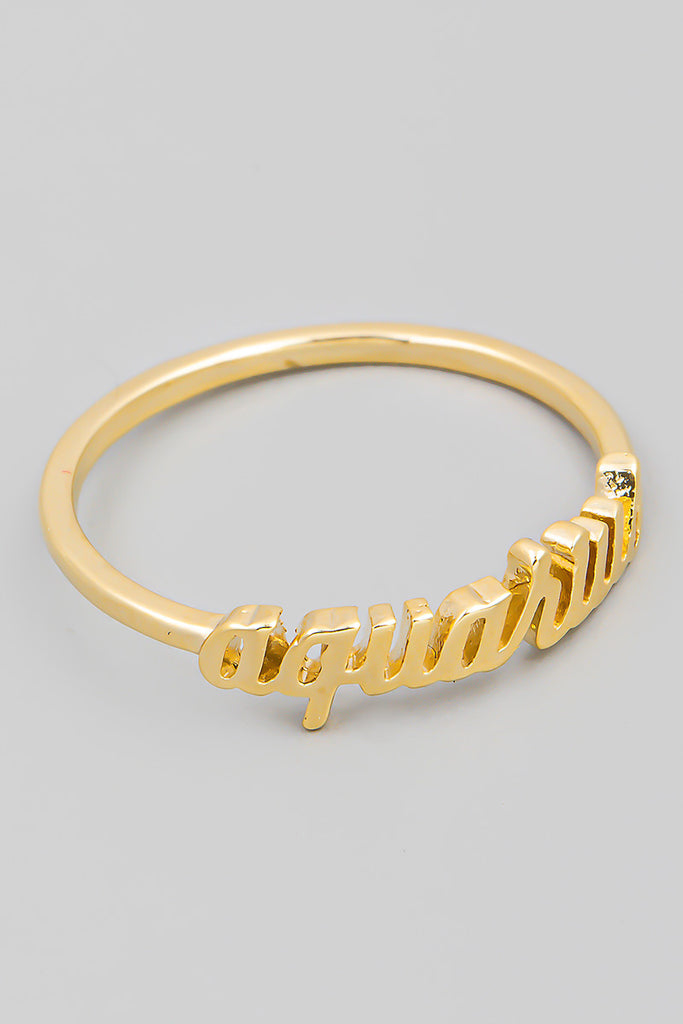 Zodiac Dainty Cursive Ring