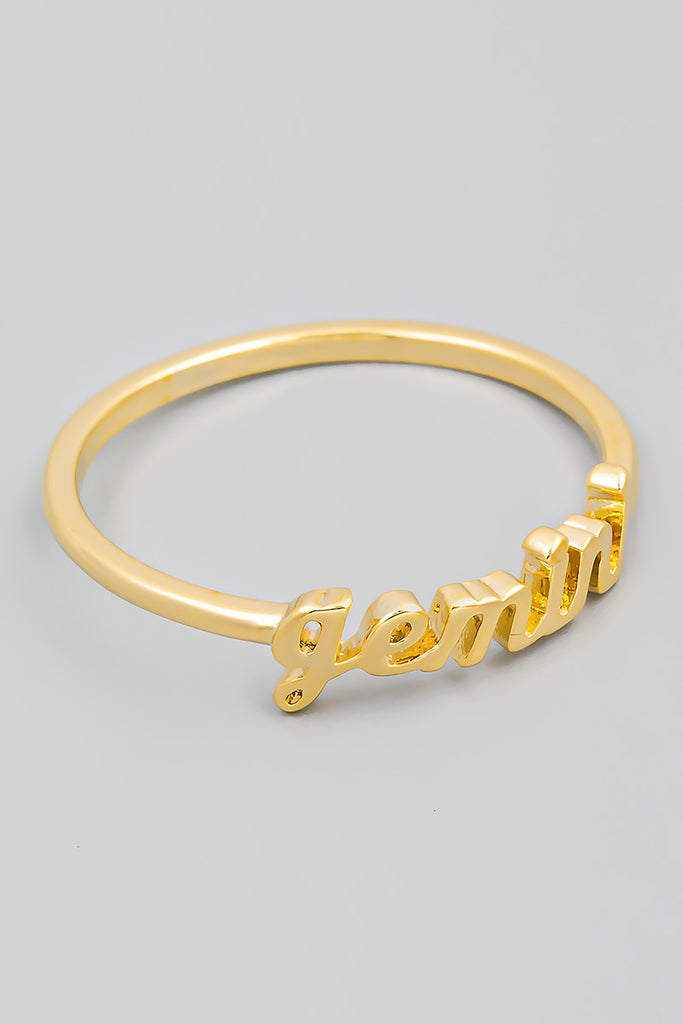 Zodiac Dainty Cursive Ring