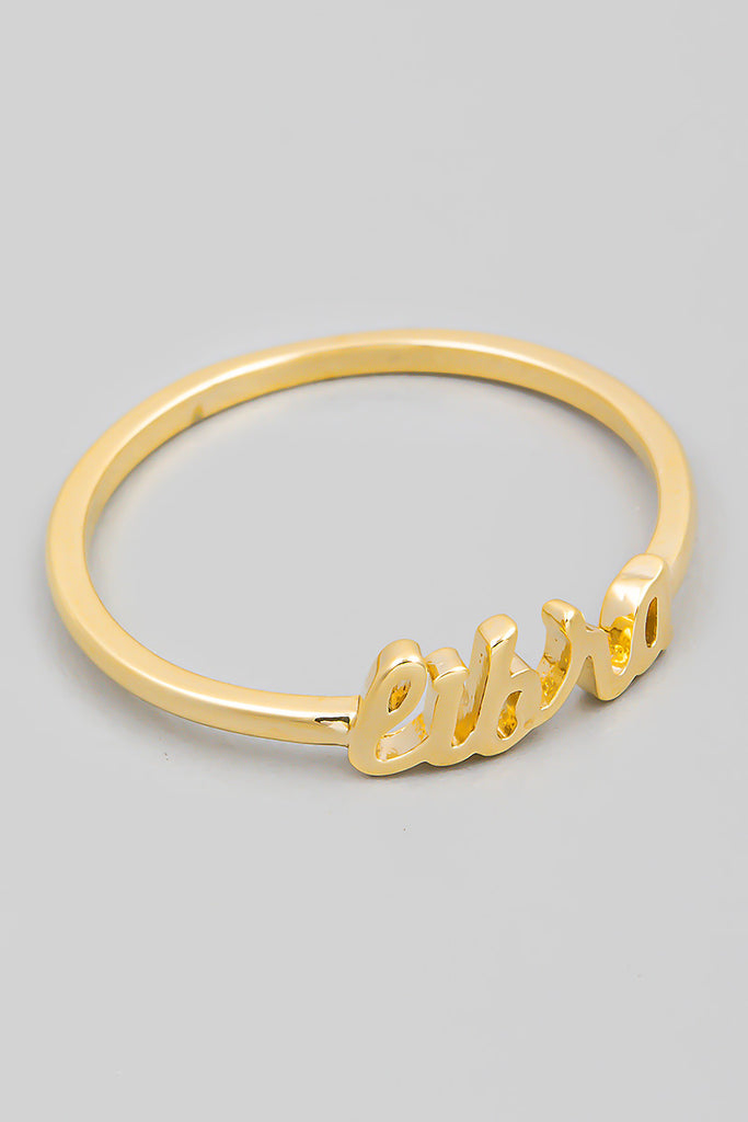 Zodiac Dainty Cursive Ring