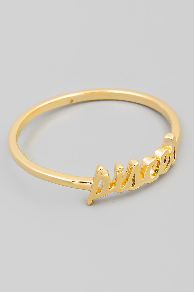 Zodiac Dainty Cursive Ring