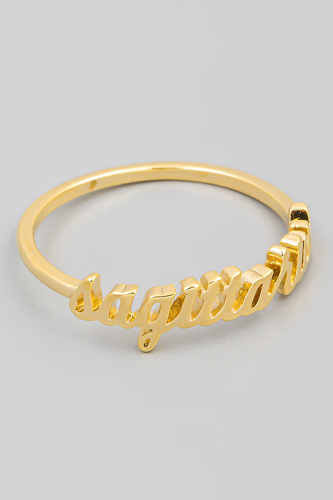 Zodiac Dainty Cursive Ring