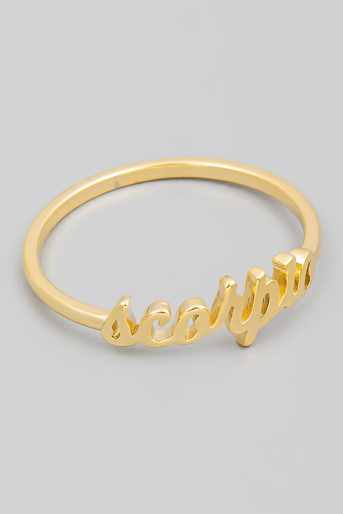 Zodiac Dainty Cursive Ring
