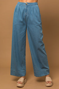Ava Cotton Gauze Elastic Waist Pant in Carmel