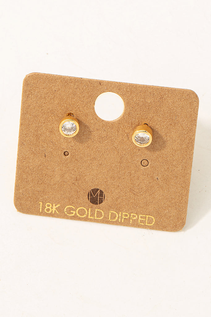 Day To Day Rhinestone 18K Gold Dipped Studs