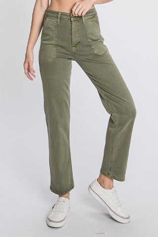 Ava Cotton Gauze Elastic Waist Pant in Carmel