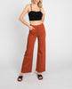 LTJ High Waist Button Front Wide Leg Pants In Rust