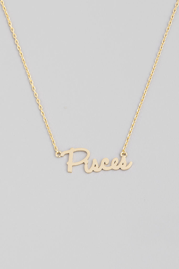 Cursive Zodiac Necklace - All Star Signs Available