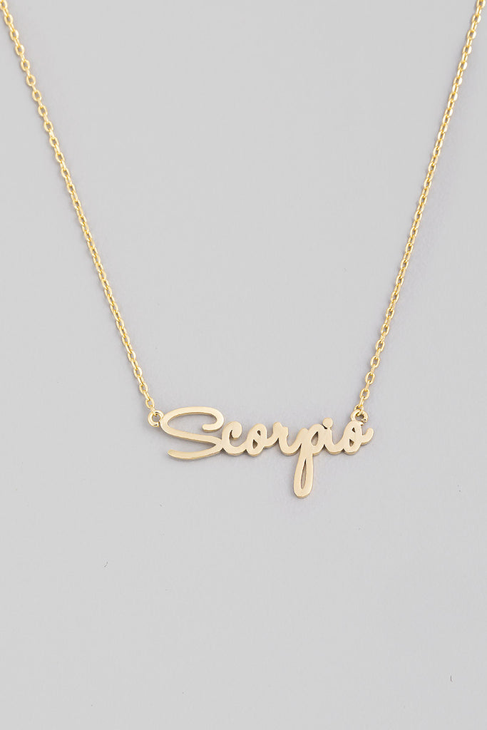 Cursive Zodiac Necklace - All Star Signs Available