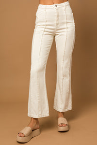Ava Cotton Gauze Elastic Waist Pant in Carmel