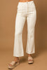 At Ease White High Rise Frayed Hem Flare Pants