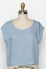 What A Breeze Short Sleeve Top In Sky Blue