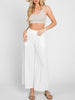 Wide Leg Chic Linen Pant In Classic White