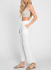 Wide Leg Chic Linen Pant In Classic White