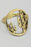 Cactus Cut Out Statement Gold Ring