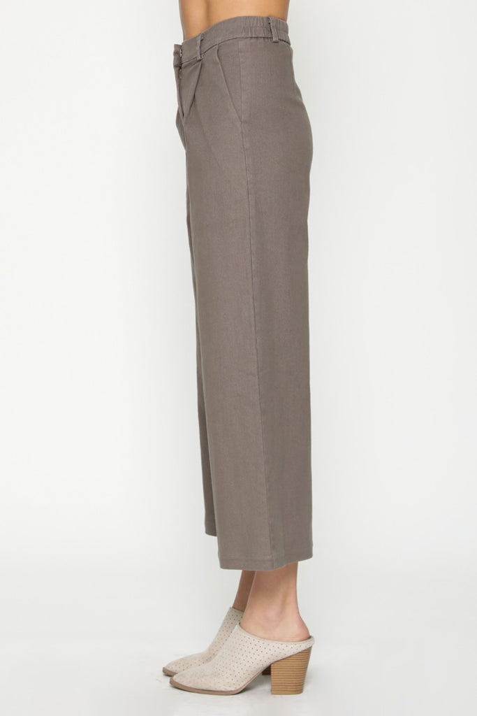 Leave It To Me Wide Leg Trouser In Ash Grey