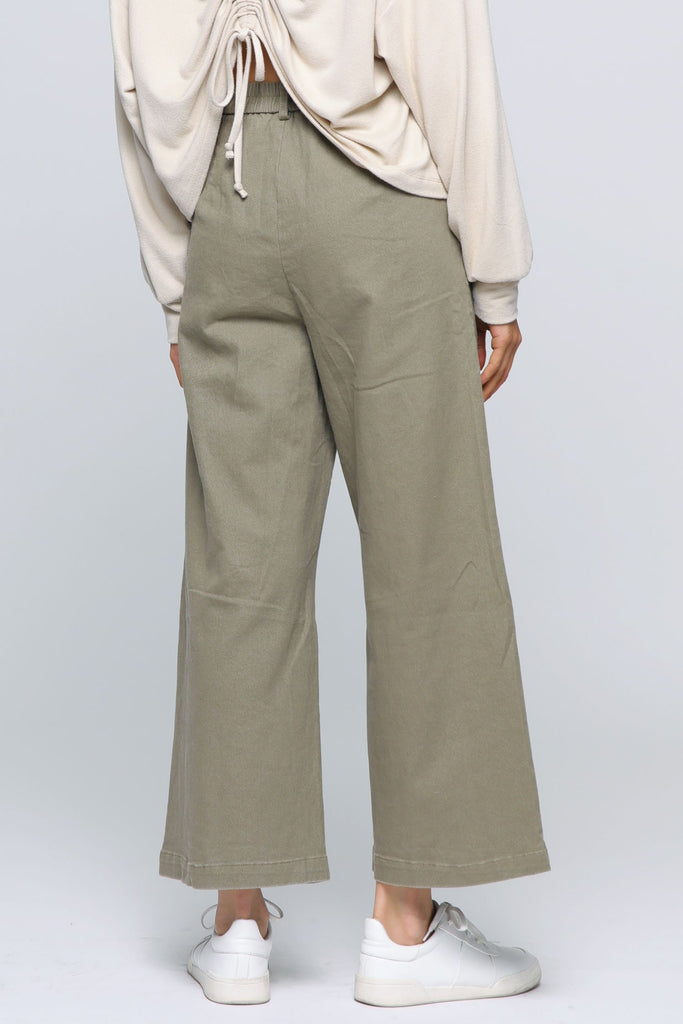 Leave It To Me Wide Leg Trouser In Olive