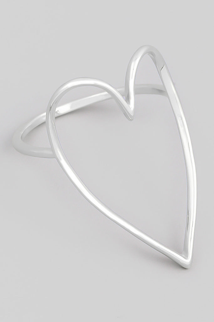 String Of Hearts Silver Statement Ring