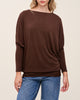 Soft Ribbed Dolman Top In Espresso