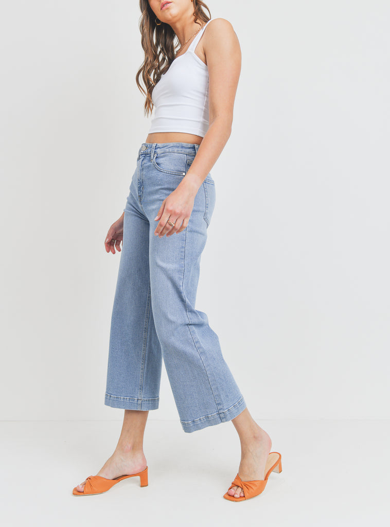 Best Denim High Waist Wide Leg Jean In Light Wash