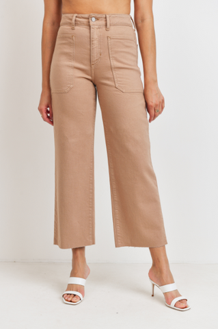 Amiah Twill Wide Leg Pants in Terracotta