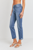 Can't Hold Back Medium Denim Slim Straight Jean With Distress