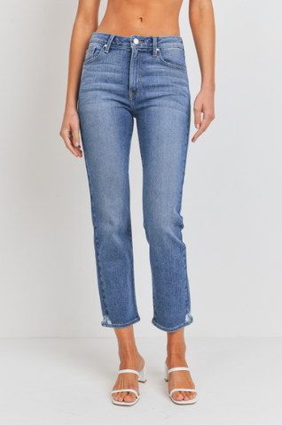 Sweet Jane High Rise Straight Leg Jean In Medium Wash
