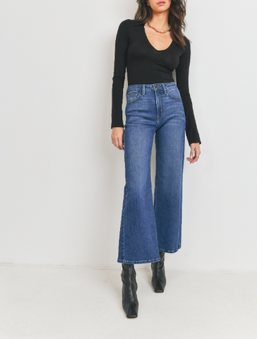 Mona Straight Wide Leg Denim in Jade