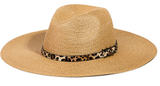 Leopard Detailed Sun Hat Tan