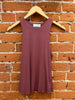 Mia Essential Two Layer Semi Crop Tank Top In Deep Berry