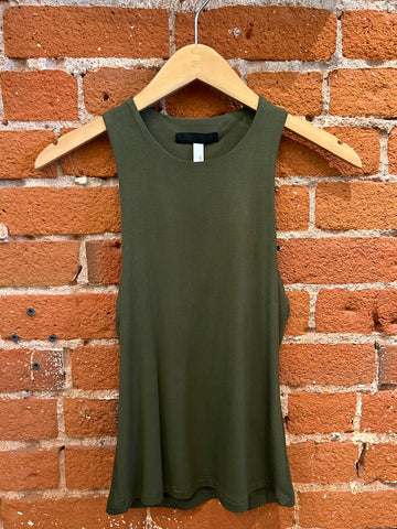 Eva Best Selling Double Layer Long Sleeve V Tee In Olive