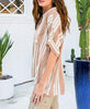 Every Moment Striped Button Down Shirt in Orange