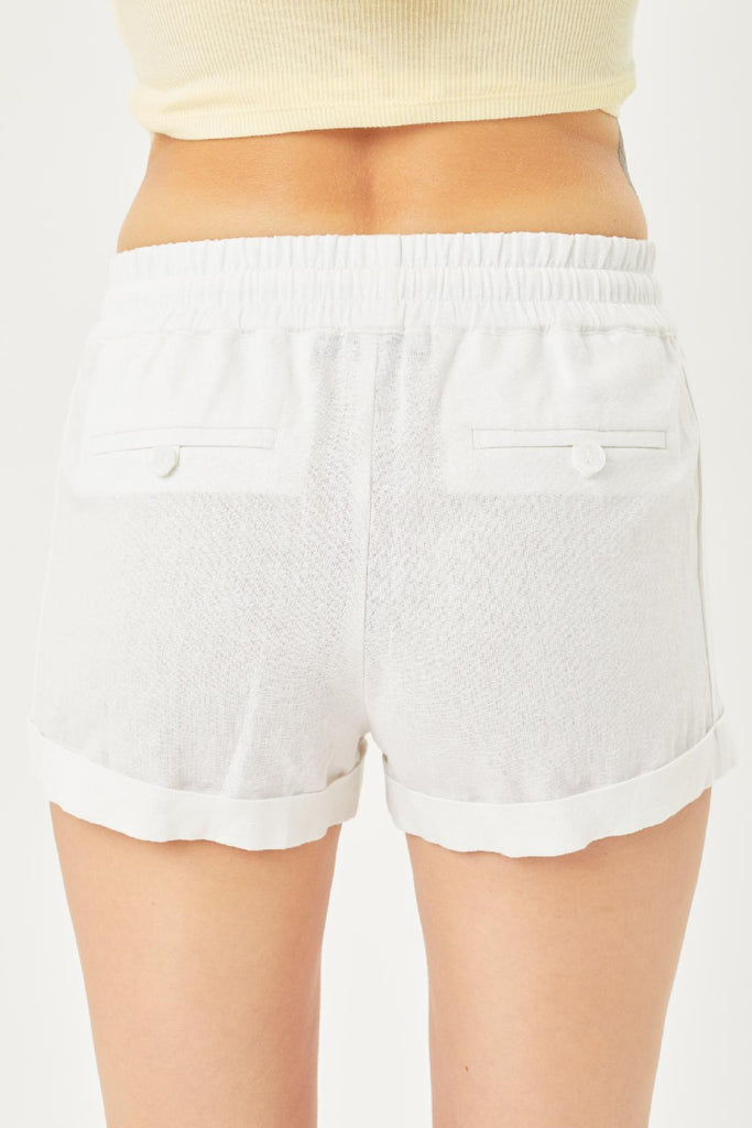Linen Love Tie Waist Short In White