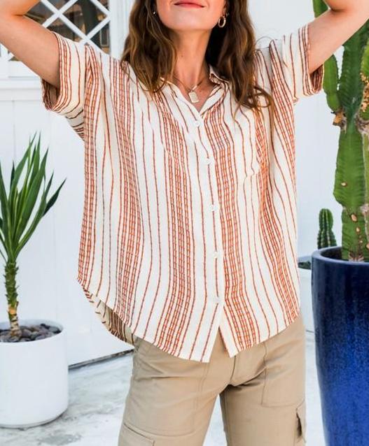 Every Moment Striped Button Down Shirt