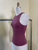 Mia Essential Two Layer Semi Crop Tank Top In Deep Berry