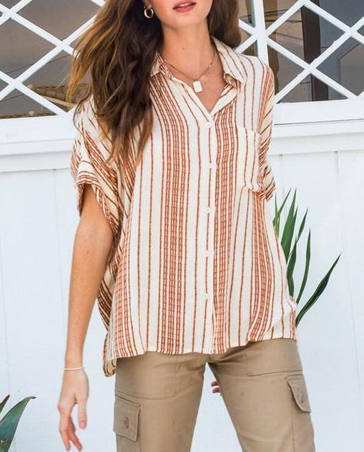 Every Moment Striped Button Down Shirt