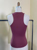 Mia Essential Two Layer Semi Crop Tank Top In Deep Berry