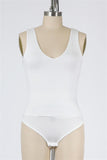 Madison Double Layer Bodysuit In White