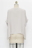 Go With The Flow Soft Woven Roll Sleeve Top In Sand
