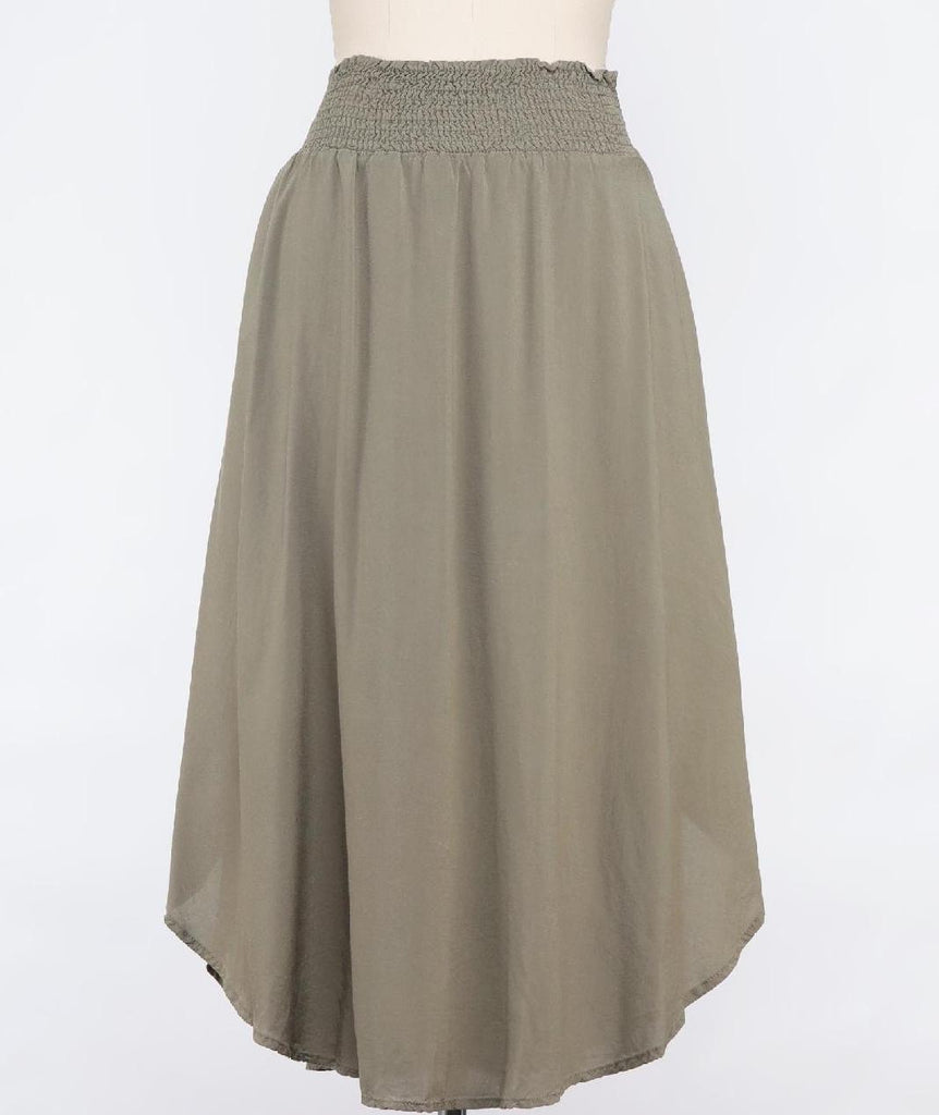 Meet Me At The Cafe Maxi Skirt (Woven Version) 4 Colors! (Black, Sky, Olive, Charcoal)