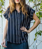 Style Pages Black and White Striped Classic Button Down Shirt
