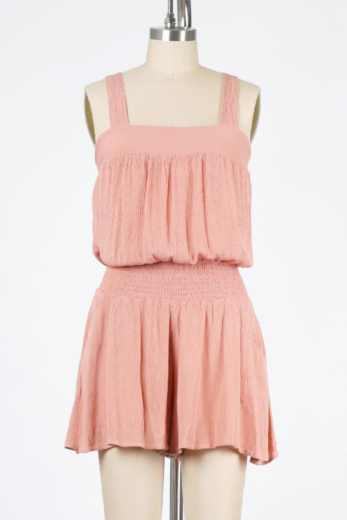 Lakeside Gauze Romper In Petal Pink  (Available In 3 Colors)