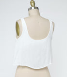 Go With The Flow Gauze Button Down Crop Tank (Avail: Black, Ivory, Sand)